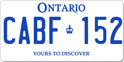 ON license plate CABF152