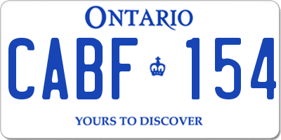 ON license plate CABF154