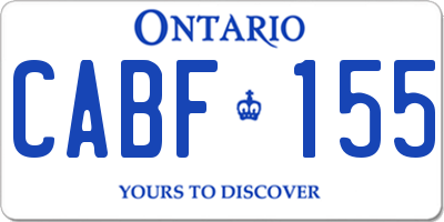 ON license plate CABF155