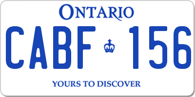 ON license plate CABF156