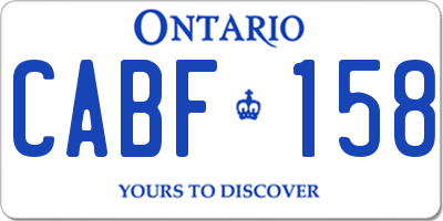 ON license plate CABF158