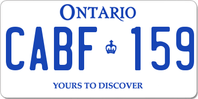 ON license plate CABF159