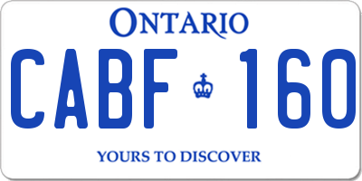 ON license plate CABF160