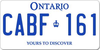 ON license plate CABF161