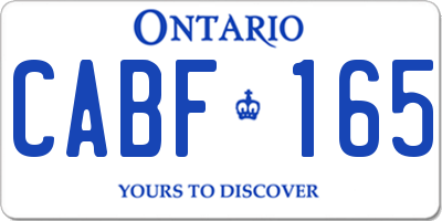 ON license plate CABF165