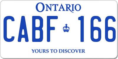 ON license plate CABF166