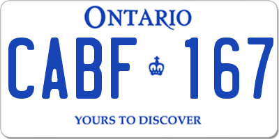 ON license plate CABF167