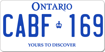 ON license plate CABF169