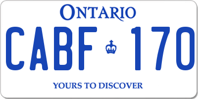 ON license plate CABF170