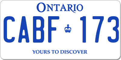 ON license plate CABF173