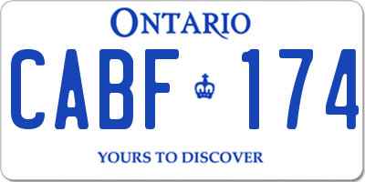 ON license plate CABF174