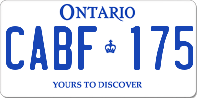 ON license plate CABF175