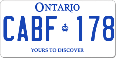 ON license plate CABF178