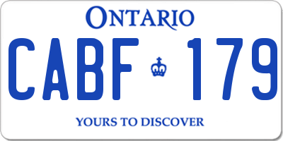 ON license plate CABF179