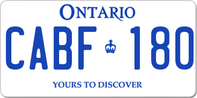 ON license plate CABF180