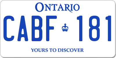 ON license plate CABF181