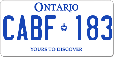 ON license plate CABF183