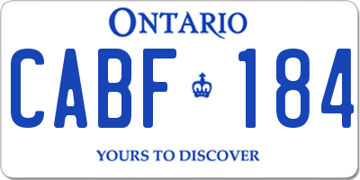 ON license plate CABF184