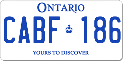 ON license plate CABF186