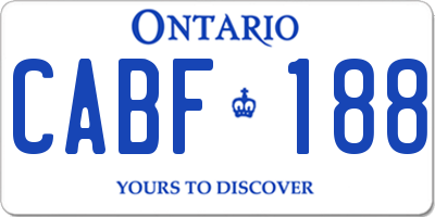 ON license plate CABF188