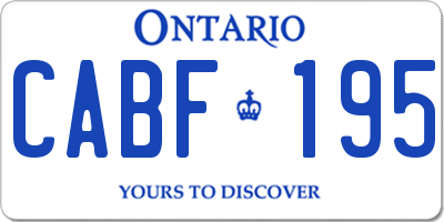 ON license plate CABF195