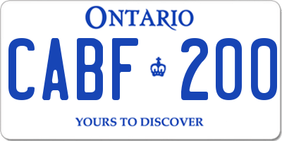 ON license plate CABF200