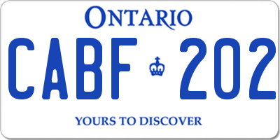 ON license plate CABF202