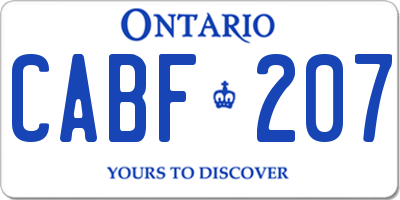 ON license plate CABF207