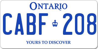 ON license plate CABF208