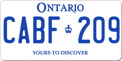 ON license plate CABF209