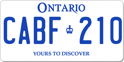 ON license plate CABF210