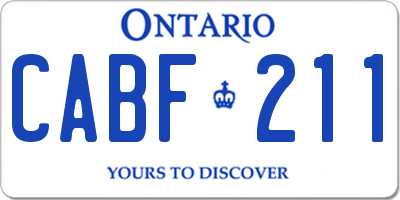 ON license plate CABF211