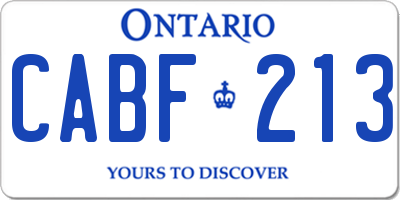 ON license plate CABF213