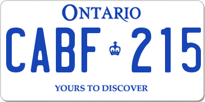 ON license plate CABF215