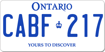 ON license plate CABF217