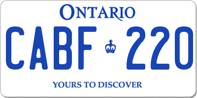 ON license plate CABF220