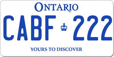 ON license plate CABF222