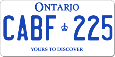 ON license plate CABF225