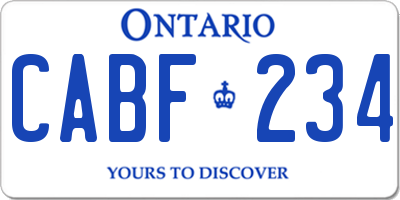 ON license plate CABF234