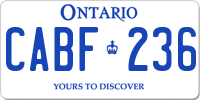 ON license plate CABF236