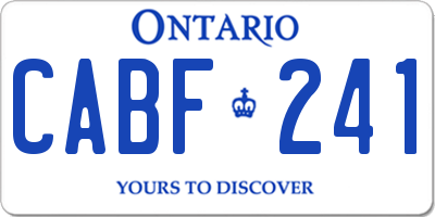 ON license plate CABF241