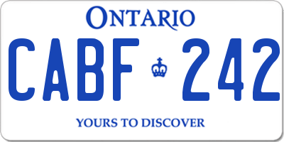 ON license plate CABF242