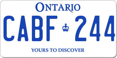 ON license plate CABF244