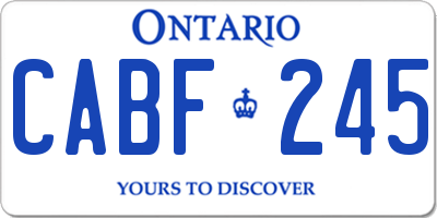 ON license plate CABF245