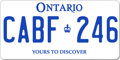 ON license plate CABF246