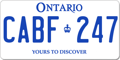 ON license plate CABF247