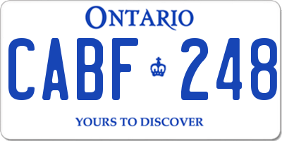 ON license plate CABF248