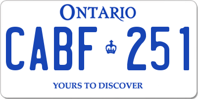 ON license plate CABF251