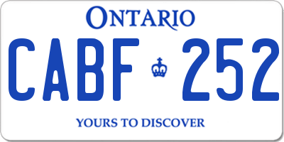 ON license plate CABF252