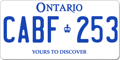 ON license plate CABF253